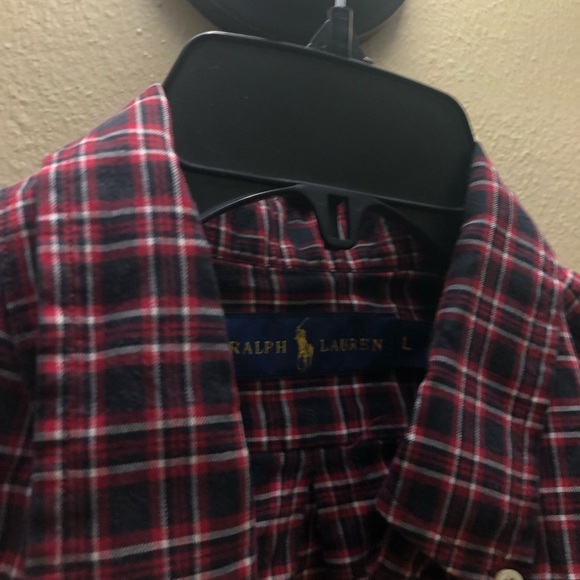 Ralph Lauren Plaid Button Down Long Sleeve Polo Large Shirt - Picture 2 of 5